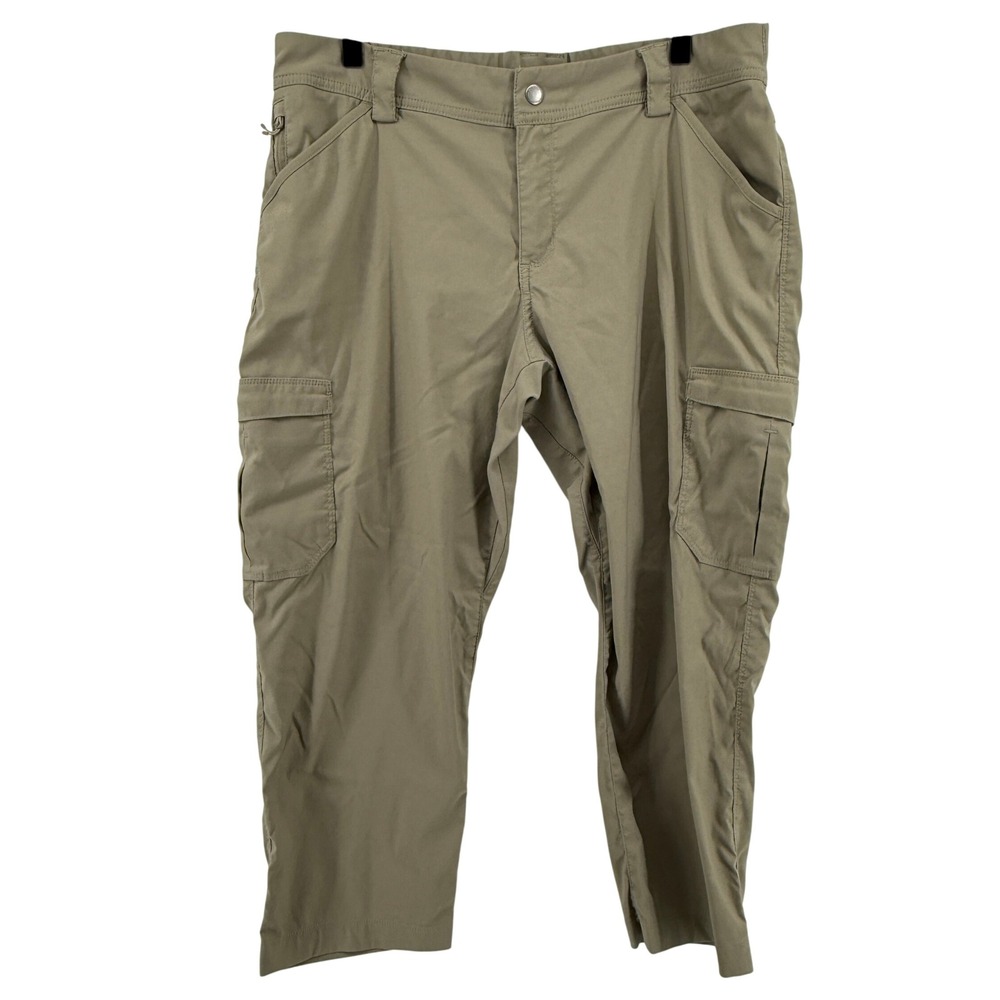 Duluth Dry on the Fly Capris Khaki Women 14 Pockets Hiking Outdoor Nylon
